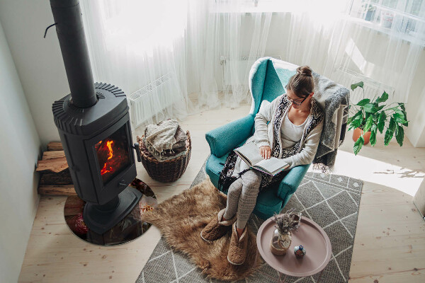 Kulatá podložka pod krbová kamna Kytice květin v detailu