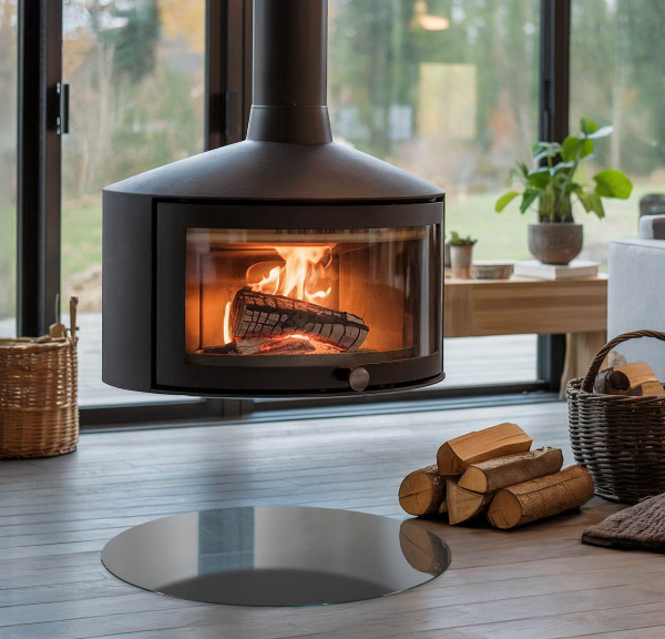 Kulatá podložka pod krbová kamna Barva: Šedohnědá