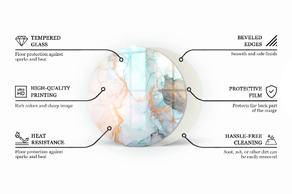 Kulatá podložka pod krbová kamna Barva Hnědá