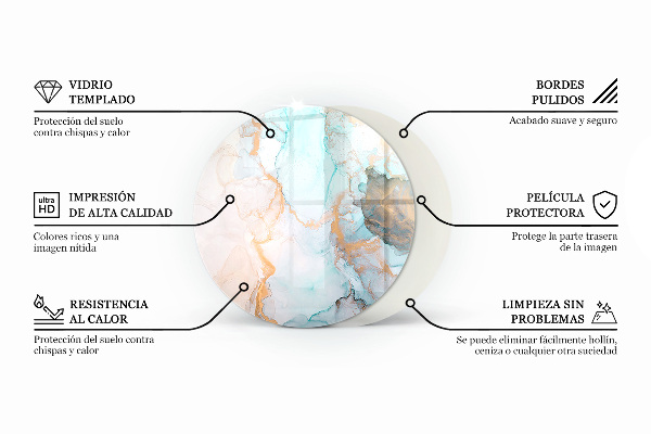 Kulaté sklo pod krbová kamna Barva Bílá