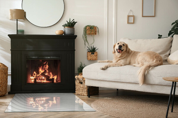 Obdélníkové tvrzené sklo pod krbová kamna Vlny jemných linií