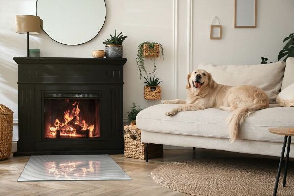 Obdélníkové tvrzené sklo pod krbová kamna Vlny jemných linií