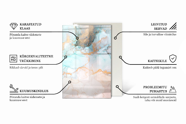 Obdélníkové tvrzené sklo pod krbová kamna Betonová textura s efektem