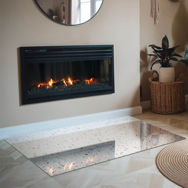 Obdélníkové sklo před krb Vzor s malými tvary