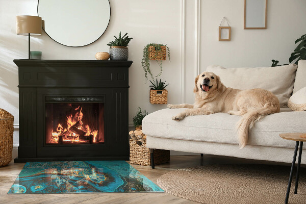 Obdélníkové sklo před krb Abstraktní organický vzor