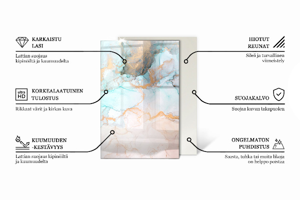 Obdélníkové sklo před krb Abstraktní organický vzor