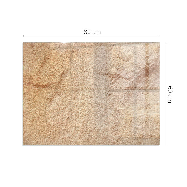 Obdélníkové tvrzené sklo pod krbová kamna Textura přírodního kamene