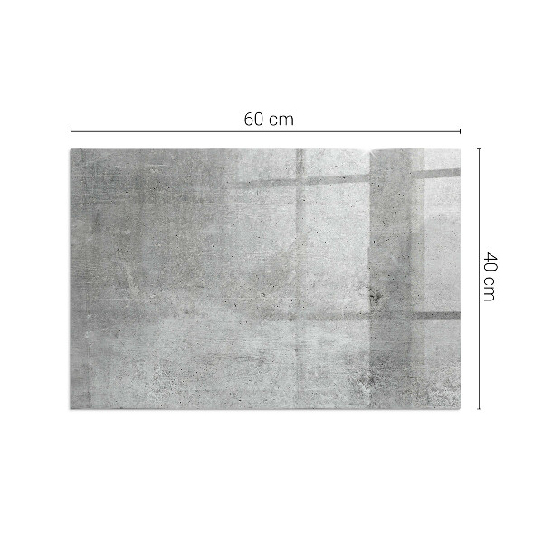 Obdélníkové sklo před krb Textura surového betonu