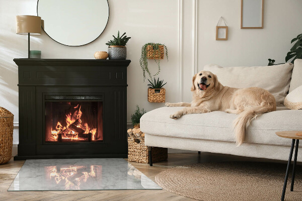 Obdélníkové sklo před krb Mramorová struktura vzor