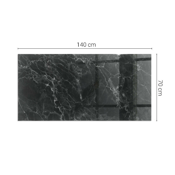 Obdélníkové sklo před krb Elegantní mramorový vzor