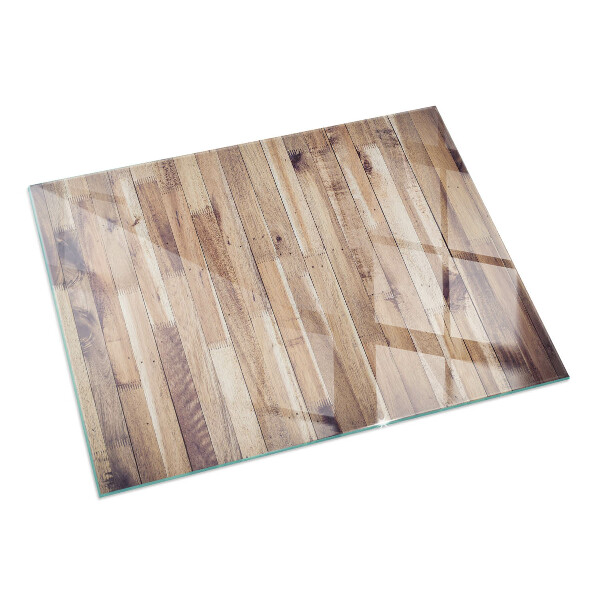 Obdélníkové tvrzené sklo pod krbová kamna Dřevěná deska v rozvržení