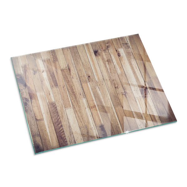 Obdélníkové tvrzené sklo pod krbová kamna Dřevěná deska v rozvržení