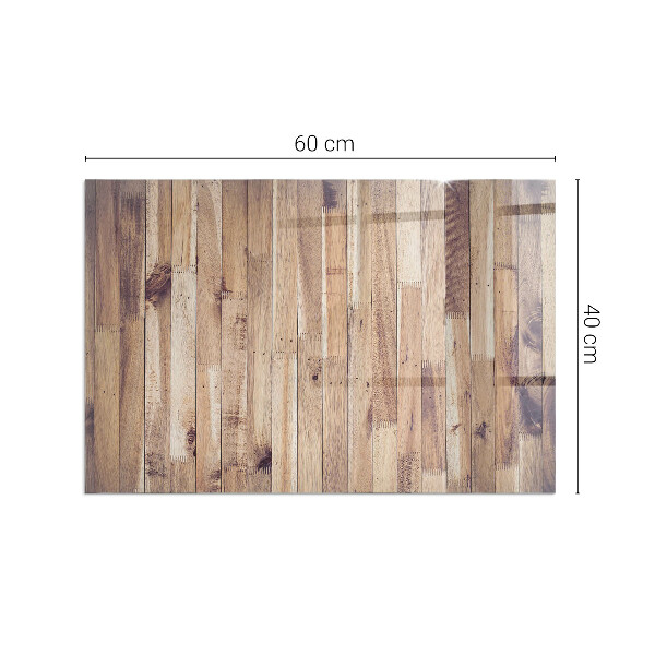 Obdélníkové tvrzené sklo pod krbová kamna Dřevěná deska v rozvržení