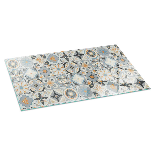 Obdélníkové sklo před krb Mozaikové vzory v dlaždicích