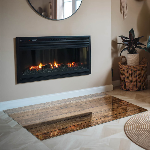 Obdélníkové tvrzené sklo pod krbová kamna Dřevěná deska s obilím