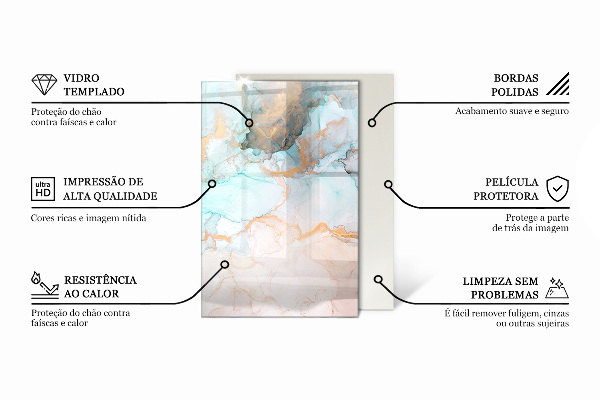 Obdélníkové tvrzené sklo pod krbová kamna Desky v různých odstínech