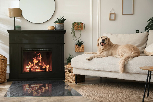 Obdélníkové sklo před krb Textura povrchu kamene