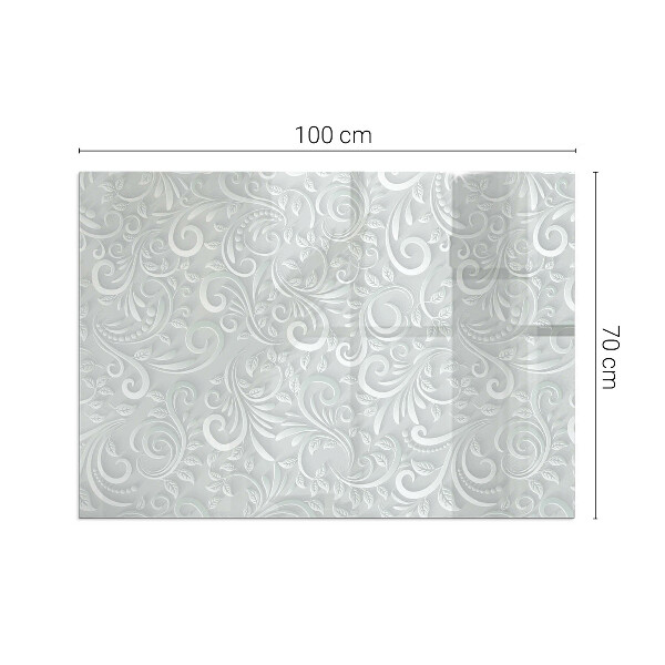 Obdélníkové tvrzené sklo pod krbová kamna Elegantní rostlinný vzor