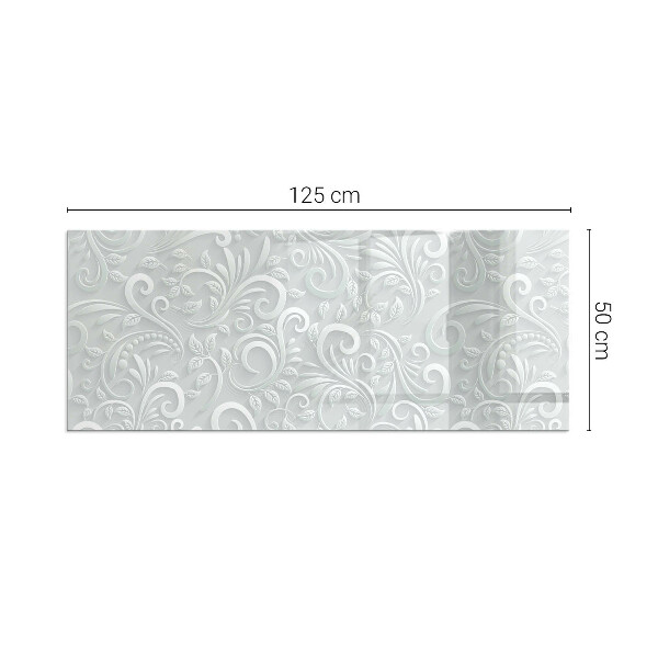 Obdélníkové tvrzené sklo pod krbová kamna Elegantní rostlinný vzor