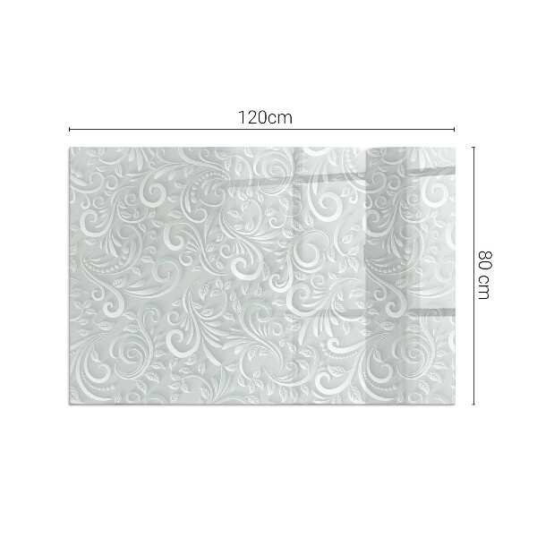 Obdélníkové tvrzené sklo pod krbová kamna Elegantní rostlinný vzor