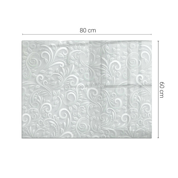 Obdélníkové tvrzené sklo pod krbová kamna Elegantní rostlinný vzor