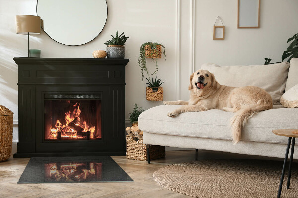Obdélníkové tvrzené sklo pod krbová kamna Textura povrchu kamene