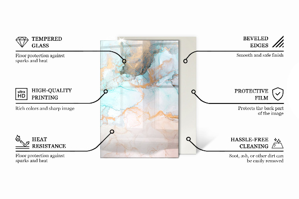 Obdélníkové sklo před krb Polygonální vzory v mřížce