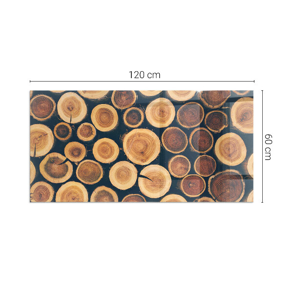 Obdélníkové sklo před krb Krabice s řezaným dřevem