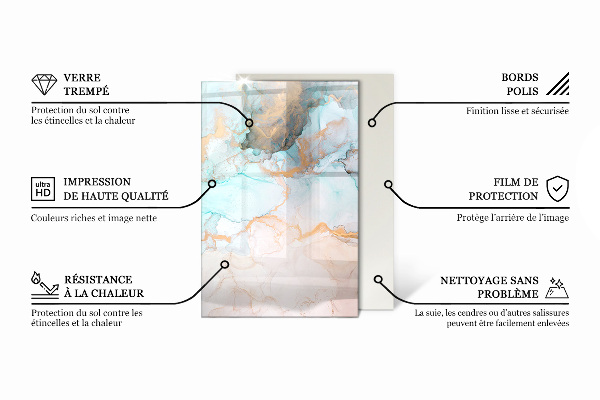 Obdélníkové tvrzené sklo pod krbová kamna Květinový vzor s motýly
