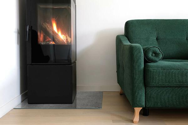 Obdélníkové tvrzené sklo pod krbová kamna Textura surového betonu