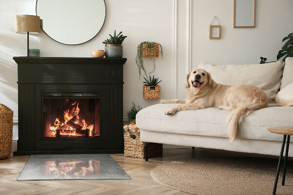 Obdélníkové tvrzené sklo pod krbová kamna Textura surového betonu