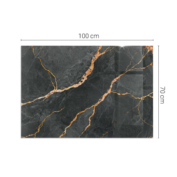 Obdélníkové tvrzené sklo pod krbová kamna Elegantní mramor s žilkami