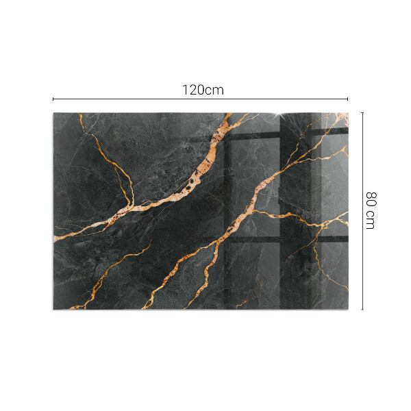 Obdélníkové tvrzené sklo pod krbová kamna Elegantní mramor s žilkami