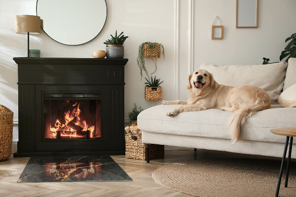 Obdélníkové tvrzené sklo pod krbová kamna Elegantní mramor s žilkami