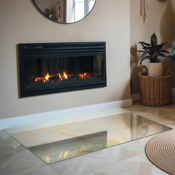 Obdélníkové tvrzené sklo pod krbová kamna Abstraktní mramorový vzor