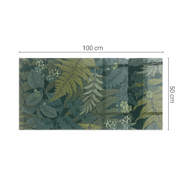 Obdélníkové tvrzené sklo pod krbová kamna Rostlinné motivy s motýly