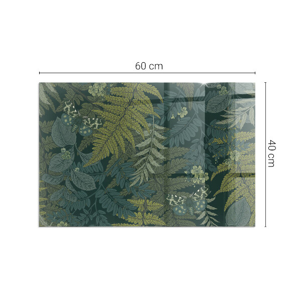 Obdélníkové tvrzené sklo pod krbová kamna Rostlinné motivy s motýly