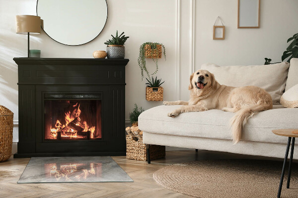 Obdélníkové sklo před krb Vzor z přírodního kamene