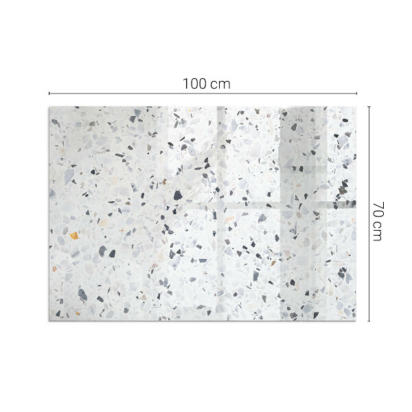 Obdélníkové tvrzené sklo pod krbová kamna Kamenný vzor s částicemi