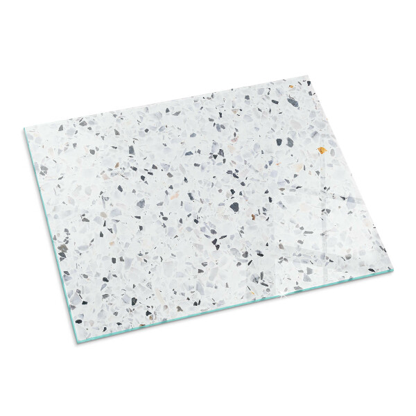 Obdélníkové tvrzené sklo pod krbová kamna Kamenný vzor s částicemi