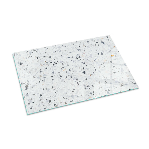 Obdélníkové tvrzené sklo pod krbová kamna Kamenný vzor s částicemi