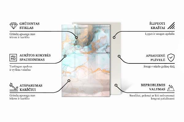 Obdélníkové tvrzené sklo pod krbová kamna Kamenný vzor s částicemi