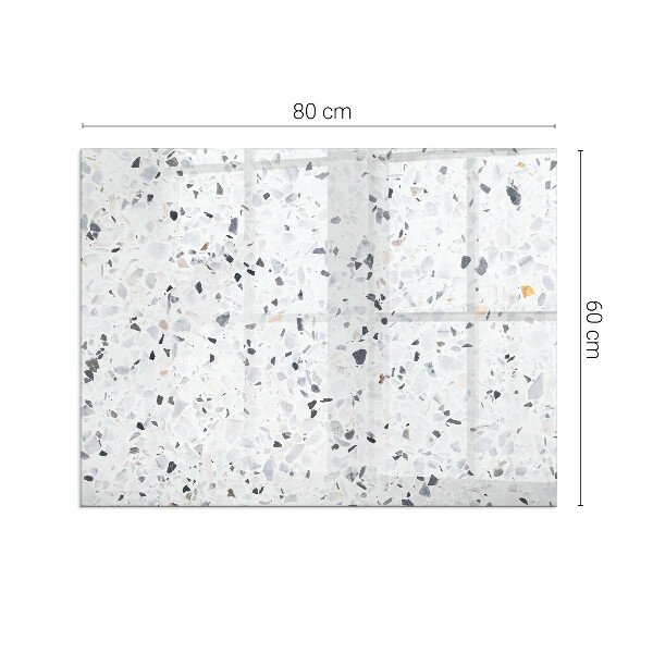 Obdélníkové tvrzené sklo pod krbová kamna Kamenný vzor s částicemi