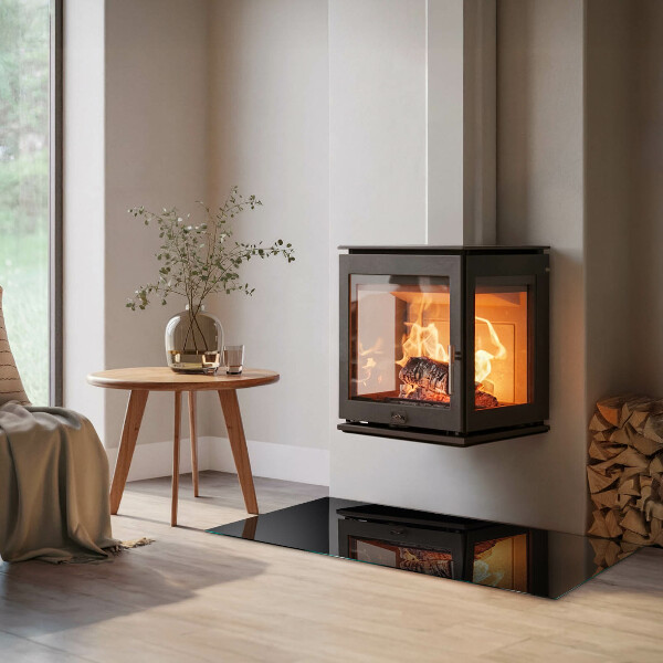 Obdélníkové sklo před krb Barva Černá