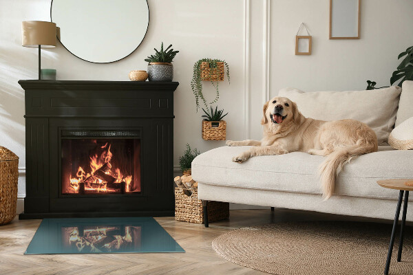 Obdélníkové tvrzené sklo pod krbová kamna Barva moře