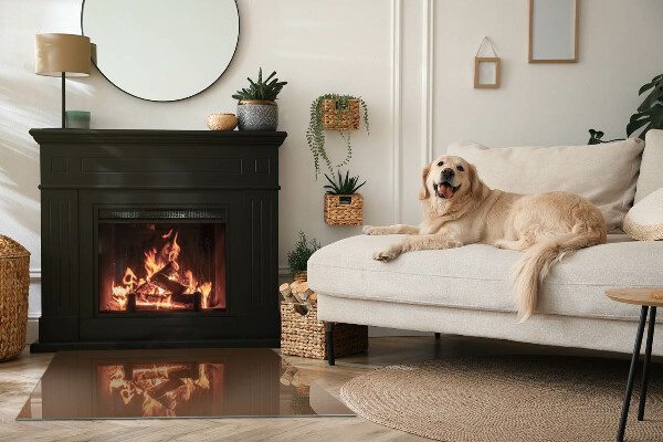 Obdélníkové tvrzené sklo pod krbová kamna Barva Hnědá