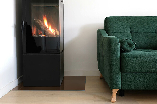 Obdélníkové tvrzené sklo pod krbová kamna Barva Hnědá