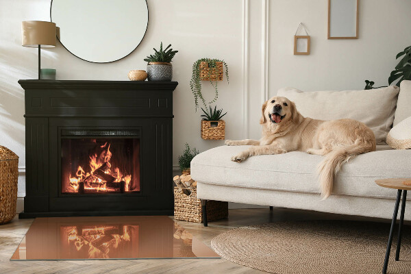 Obdélníkové sklo před krb Barva Hnědá