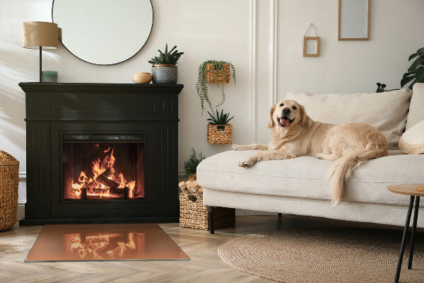 Obdélníkové sklo před krb Barva Hnědá