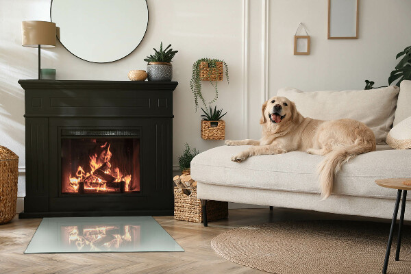 Obdélníkové tvrzené sklo pod krbová kamna Barva světle zelená